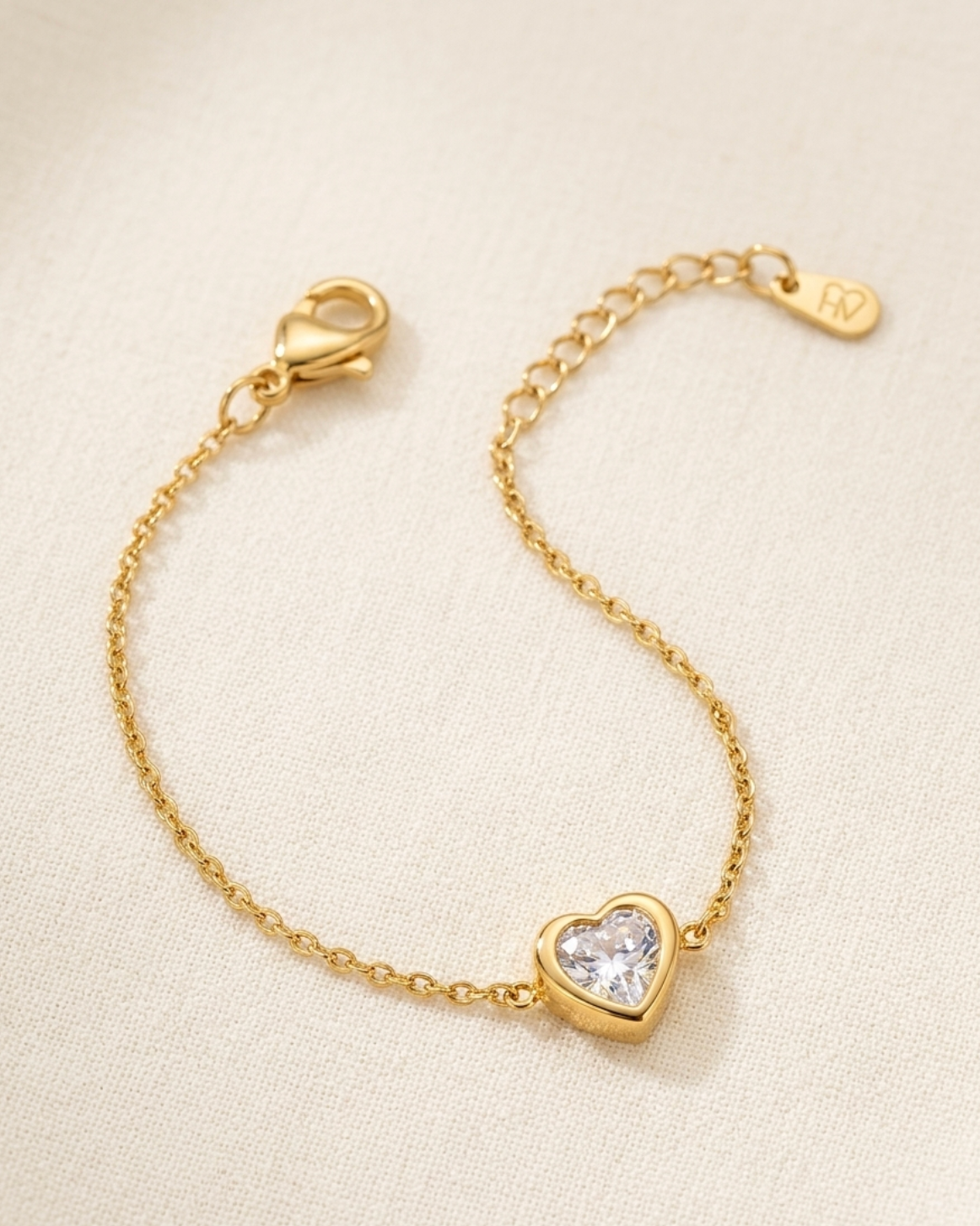 Heart Charm Gold-Tone Bracelet