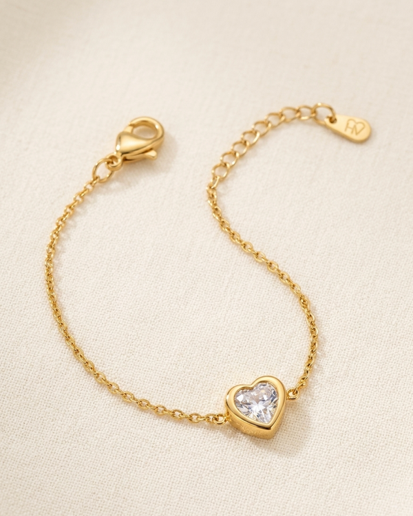Heart Charm Gold-Tone Bracelet
