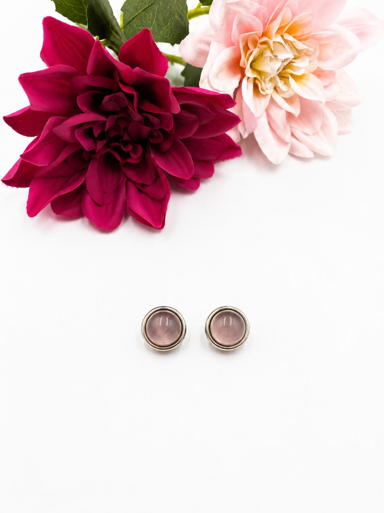 Classic Rose Pink Stud Earrings