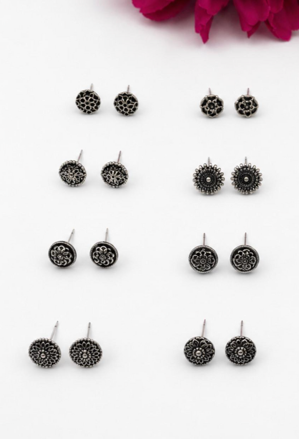 Traditional Oxidised Stud Earrings (Design of Your Choice)
