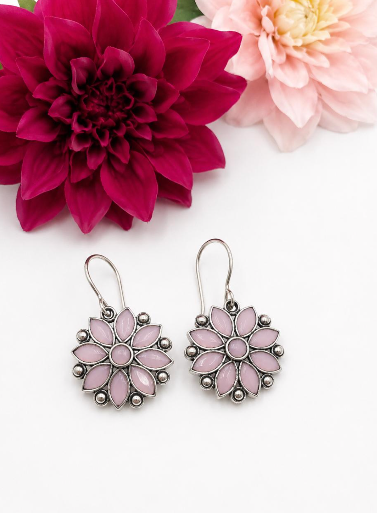 Blush Bloom Floral Drop Earrings