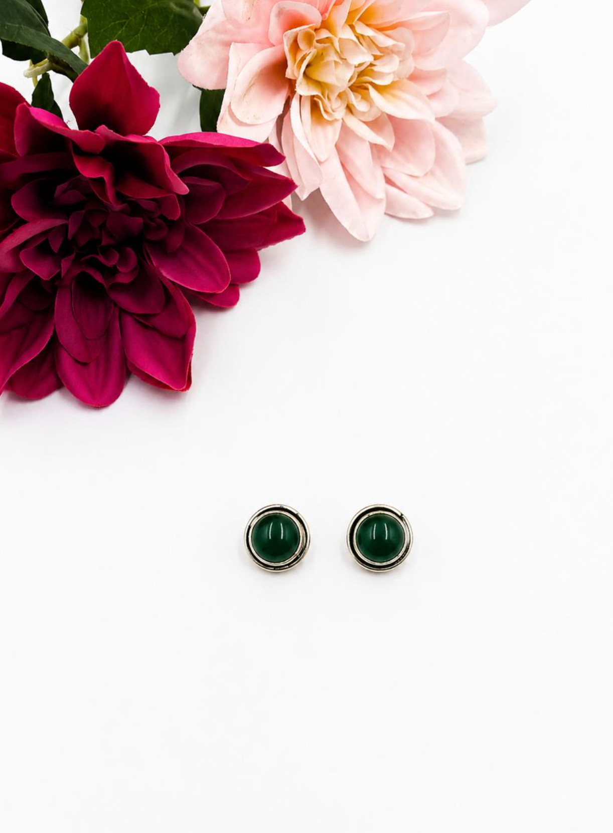Emerald Glow Stud Earrings
