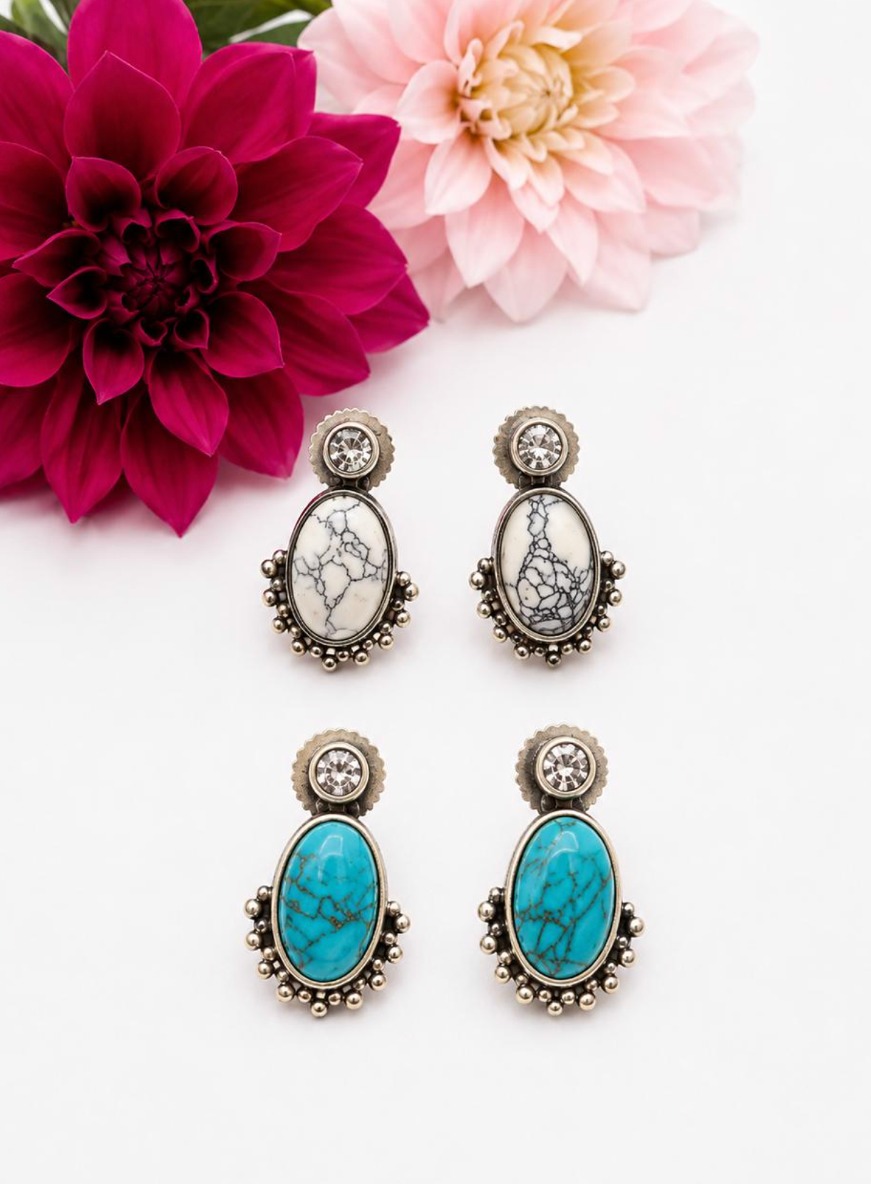 Vintage Stone Drop Earrings