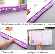 Princess Secret Password Diary Notebook with Lock | Cute Cartoon Journal for Kids | Writing, Notes & Personal Memories