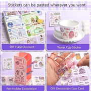 200 Sheets Cute Kawaii Sticker Pack | PET Transparent Decorative Stickers for Journaling, Scrapbooking & DIY Crafts