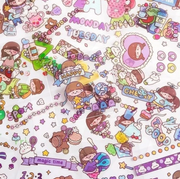 200 Sheets Cute Kawaii Sticker Pack | PET Transparent Decorative Stickers for Journaling, Scrapbooking & DIY Crafts