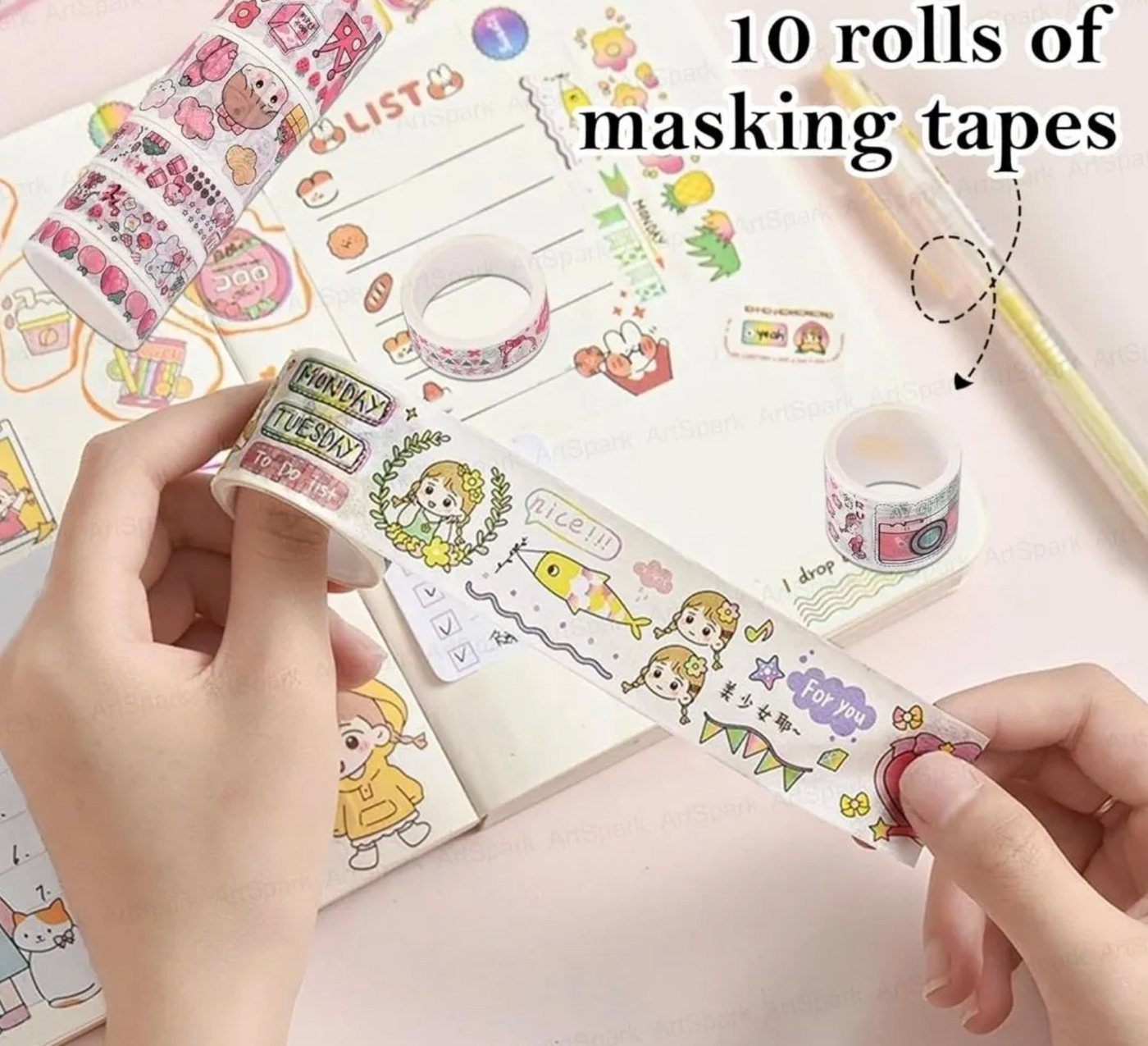 Cute DIY Stationery Gift Box Set | Washi Tapes, Decorative Stickers & Nail Art Stickers Collection