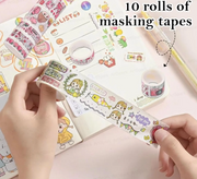 Cute DIY Stationery Gift Box Set | Washi Tapes, Decorative Stickers & Nail Art Stickers Collection