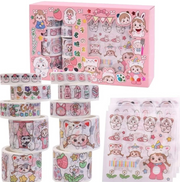 Cute DIY Stationery Gift Box Set | Washi Tapes, Decorative Stickers & Nail Art Stickers Collection