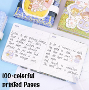 Cute Bear Mini Diary for Kids | Pocket Notebook with Lock Strap | Cartoon Journal & Memo Book