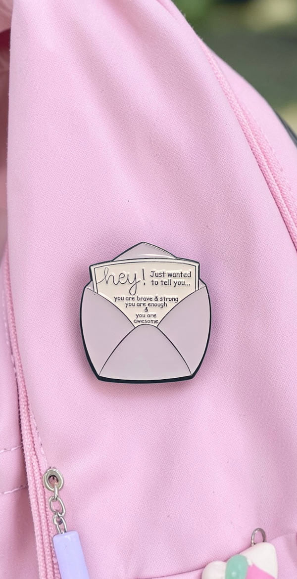 Positive Message Envelope Enamel Brooch Pin – Inspirational Letter Bag & Lapel Badge