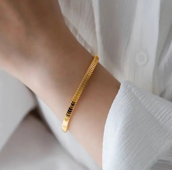 Golden Disc Chain Bracelet