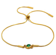 Birthstone Charm Adjustable Bracelet