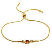 Birthstone Charm Adjustable Bracelet