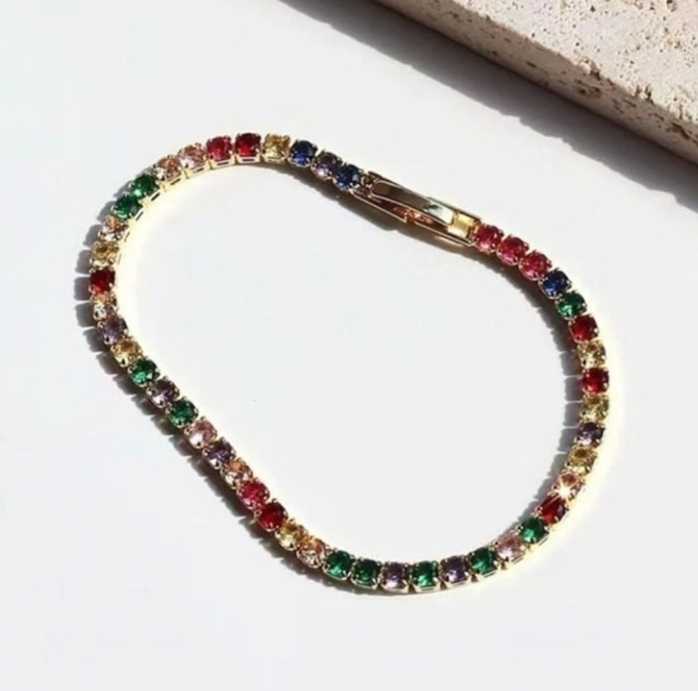 Rainbow Crystal Tennis Bracelet