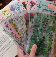 Botanical Garden PET Sticker Set – Transparent Floral Journal Stickers (6 Sheets)