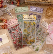 Botanical Garden PET Sticker Set – Transparent Floral Journal Stickers (6 Sheets)