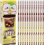 Cute Fruit-Themed HB Wood Pencils Set – Pack of 24 Cartoon Pencils with Storage Case