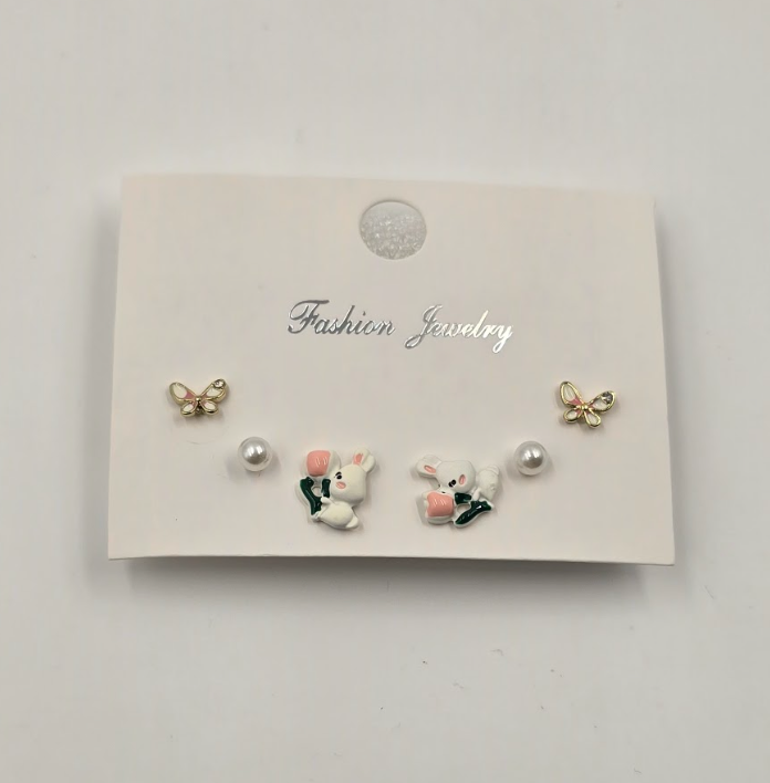Cute Animal & Pearl Earrings Pack