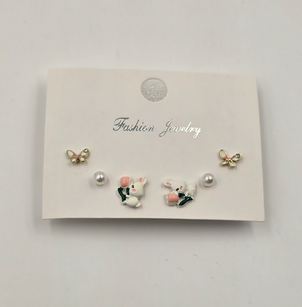 Cute Animal & Pearl Earrings Pack