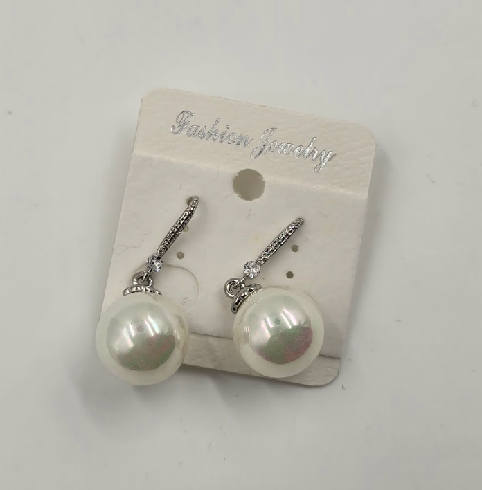 Classic Pearl Drop Crystal Earrings