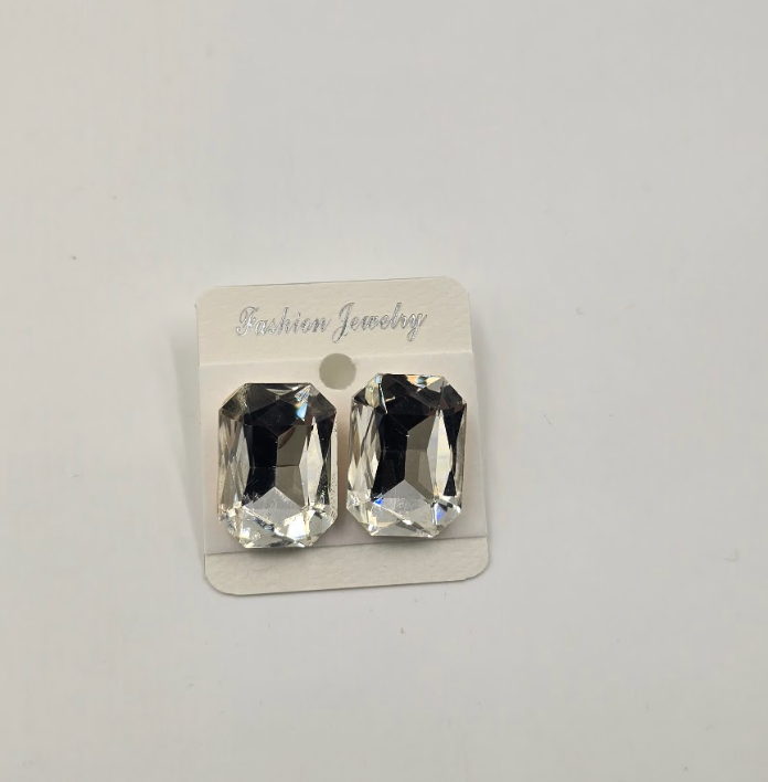 Crystal Cut Statement Stud Earrings
