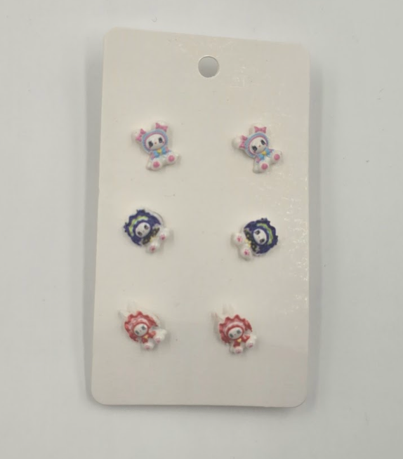 Cute Cartoon Character Stud Earrings Set