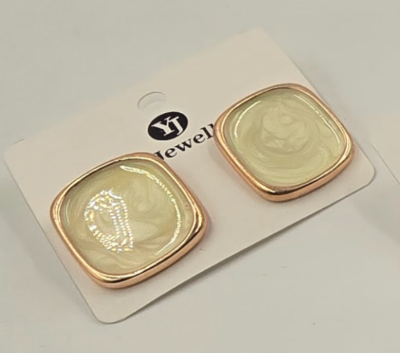 Marbled Resin Statement Stud Earrings