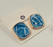 Marbled Resin Statement Stud Earrings
