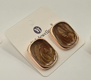 Marbled Resin Statement Stud Earrings