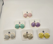 Textured Marbled Round Stud Earrings