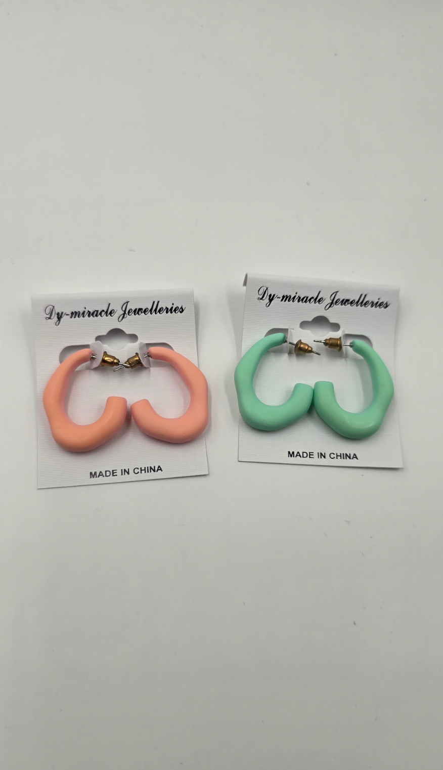 Abstract Resin Statement Hoop Earrings for Women
