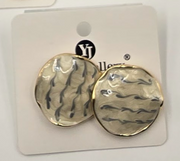 Textured Marbled Round Stud Earrings