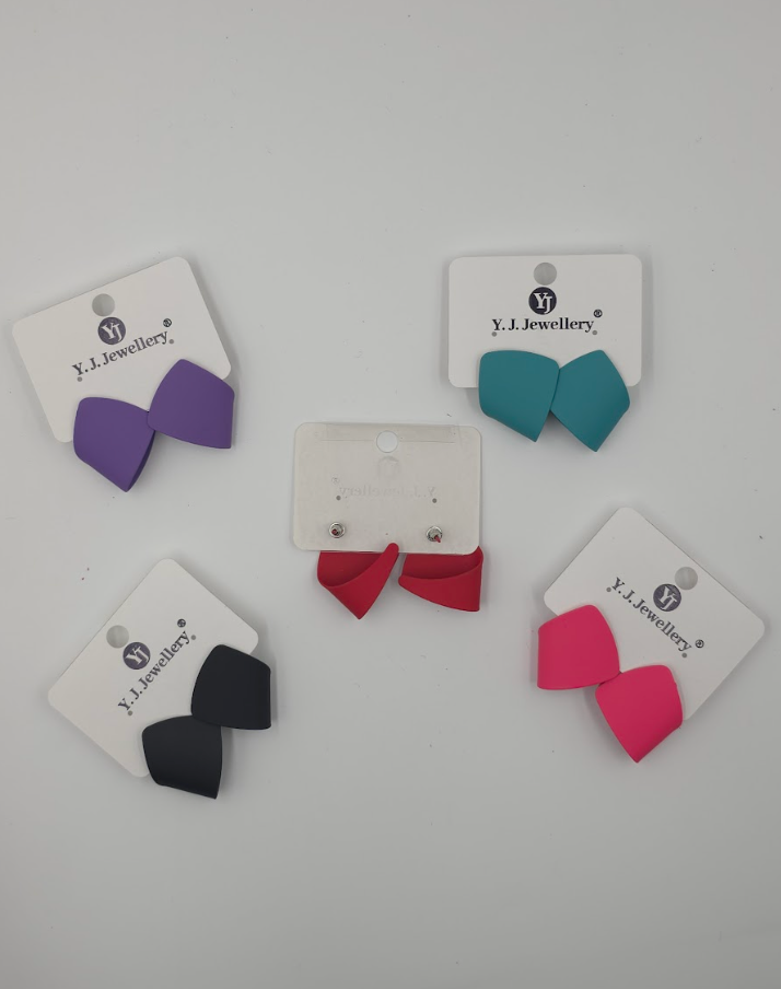 Modern Folded Petal Statement Studs