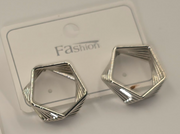 Geometric Open Frame Statement Stud Earrings