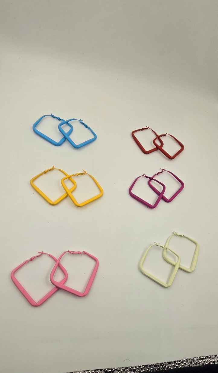 Matte Square Hoop Earrings