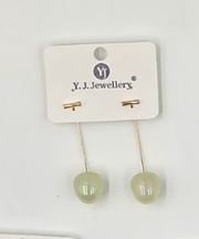 Pastel Glass Drop Threader Earrings