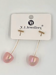 Pastel Glass Drop Threader Earrings