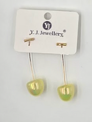 Pastel Glass Drop Threader Earrings