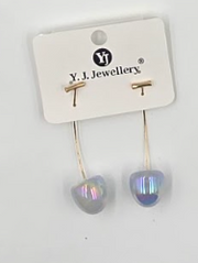Pastel Glass Drop Threader Earrings