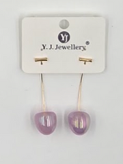 Pastel Glass Drop Threader Earrings