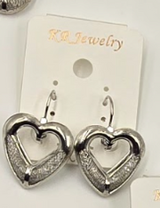 Silver-Tone Textured Geometric Drop Earrings