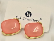 Pastel Glossy Stone Stud Earrings