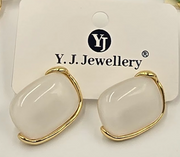 Pastel Glossy Stone Stud Earrings