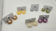 Marbled Resin Chunky Hoop Earrings for Women