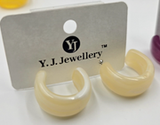 Marbled Resin Chunky Hoop Earrings for Women