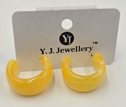Marbled Resin Chunky Hoop Earrings for Women