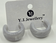 Marbled Resin Chunky Hoop Earrings for Women