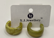 Marbled Resin Chunky Hoop Earrings for Women