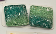 Glitter Resin Square Statement Stud Earrings